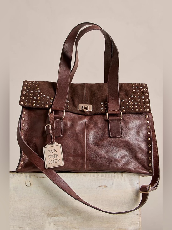 We The Free Handbags - NWT We The Free Shay Stud Leather Tote ~ Espresso ~ STILL IN PACKAGING! Giftable